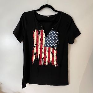 T-shirt black with American flag